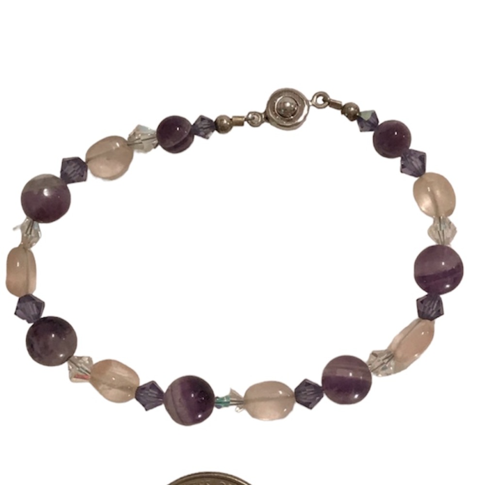 Purple and pink beaded bracelets